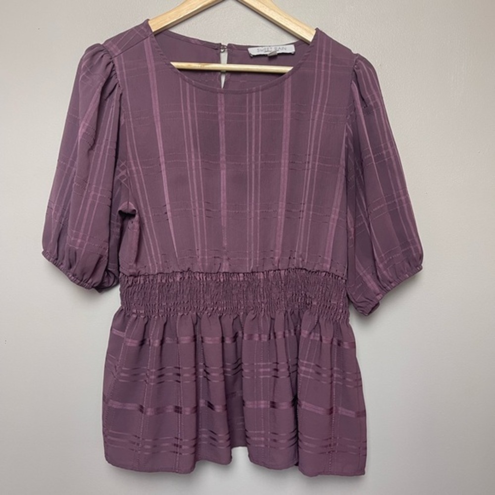 Sweet Rain Lilac Lavender Peplum Top‎